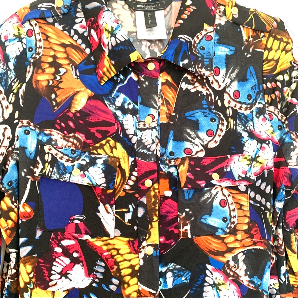 BCBG Max Azria Butterfly Button Up - Picture 4 of 15